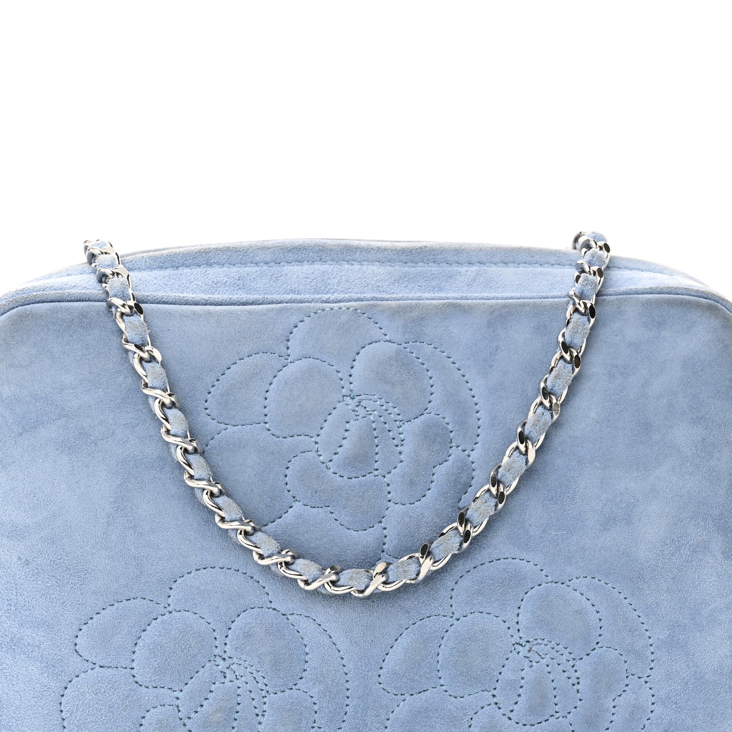 Suede Camellia Camera Case Light Blue