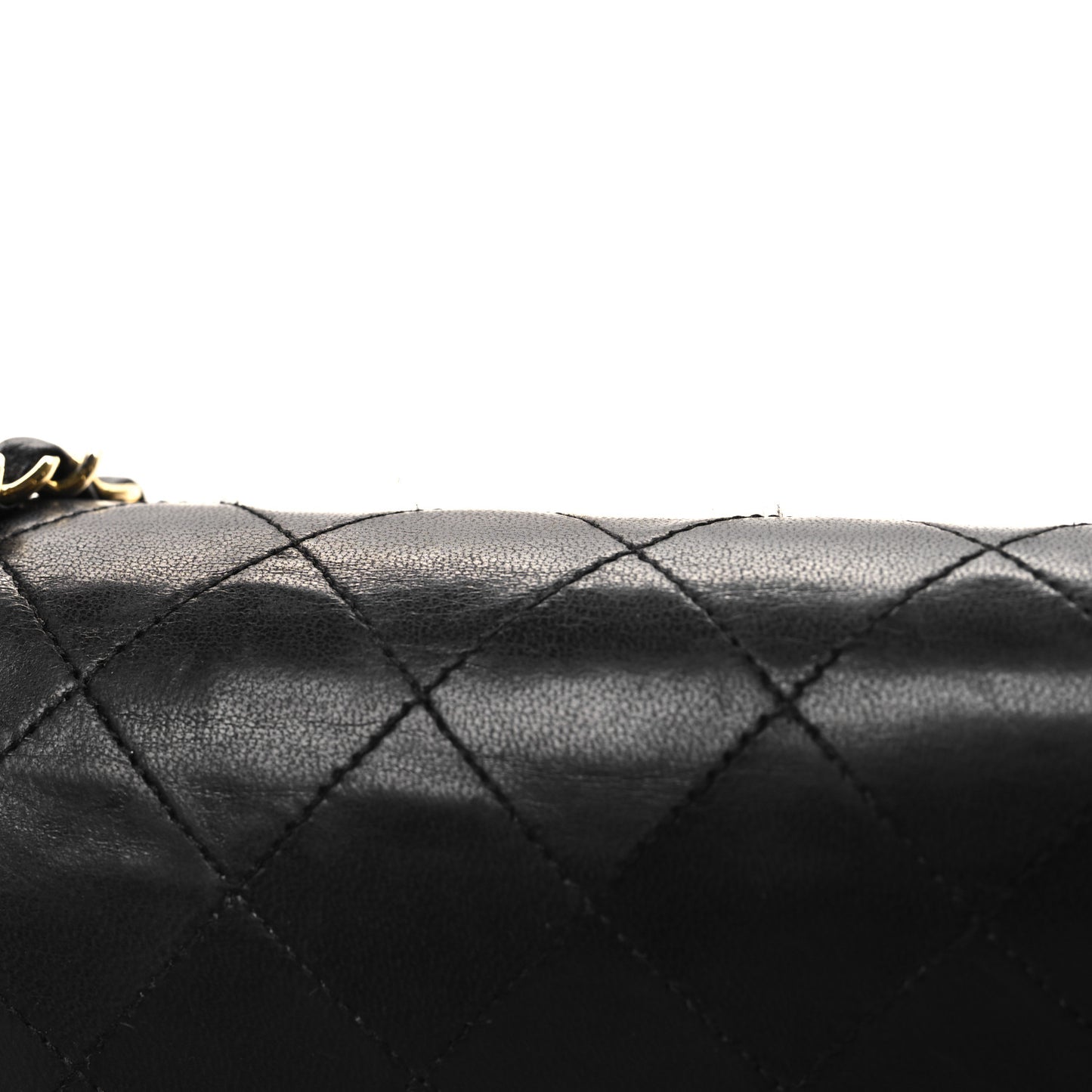 Lambskin Quilted Medium Double Flap Black