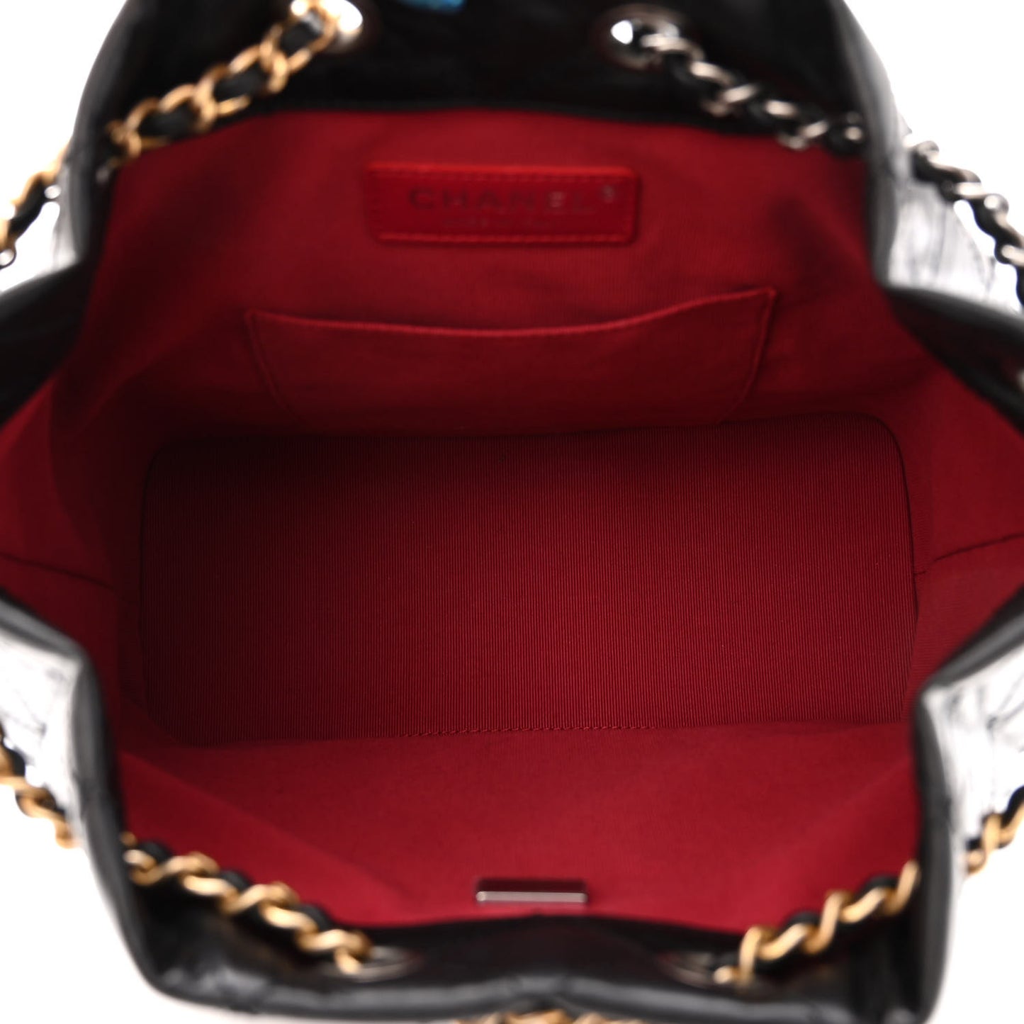 Aged Calfskin Quilted Small Gabrielle Backpack Black