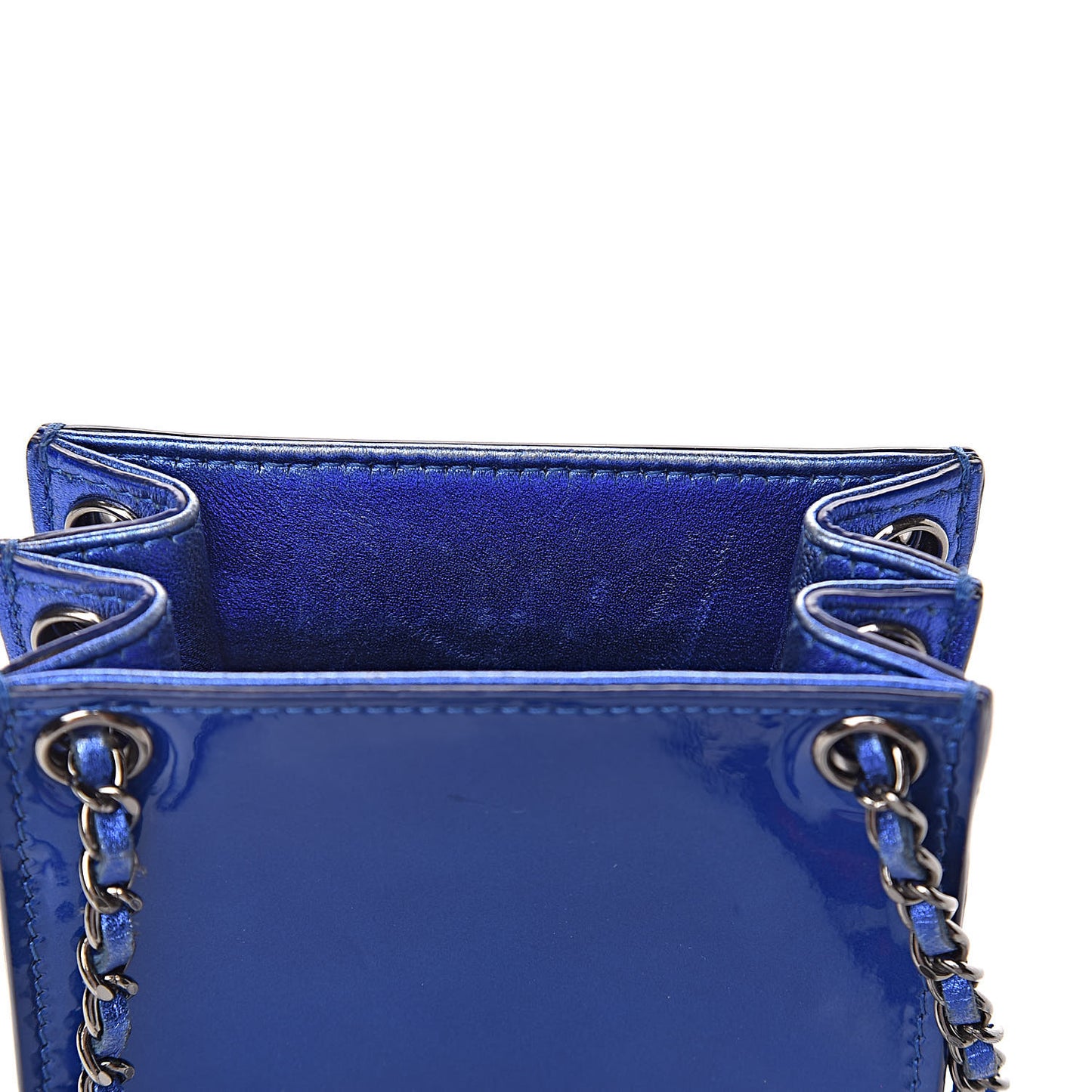 Metallic Patent Crossbody CC Phone Holder Blue