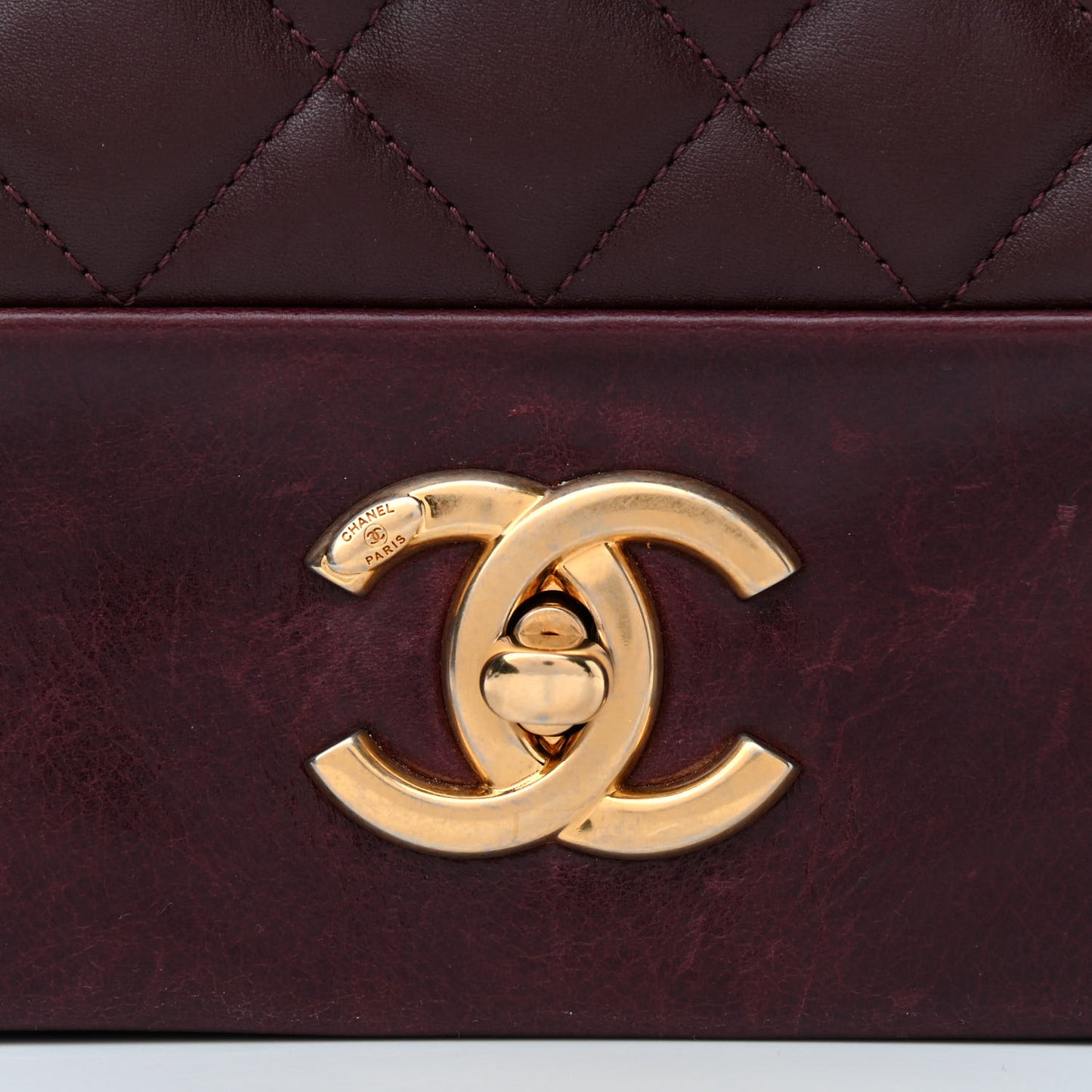 Calfskin Quilted Jumbo Soft Elegance Flap Bordeaux