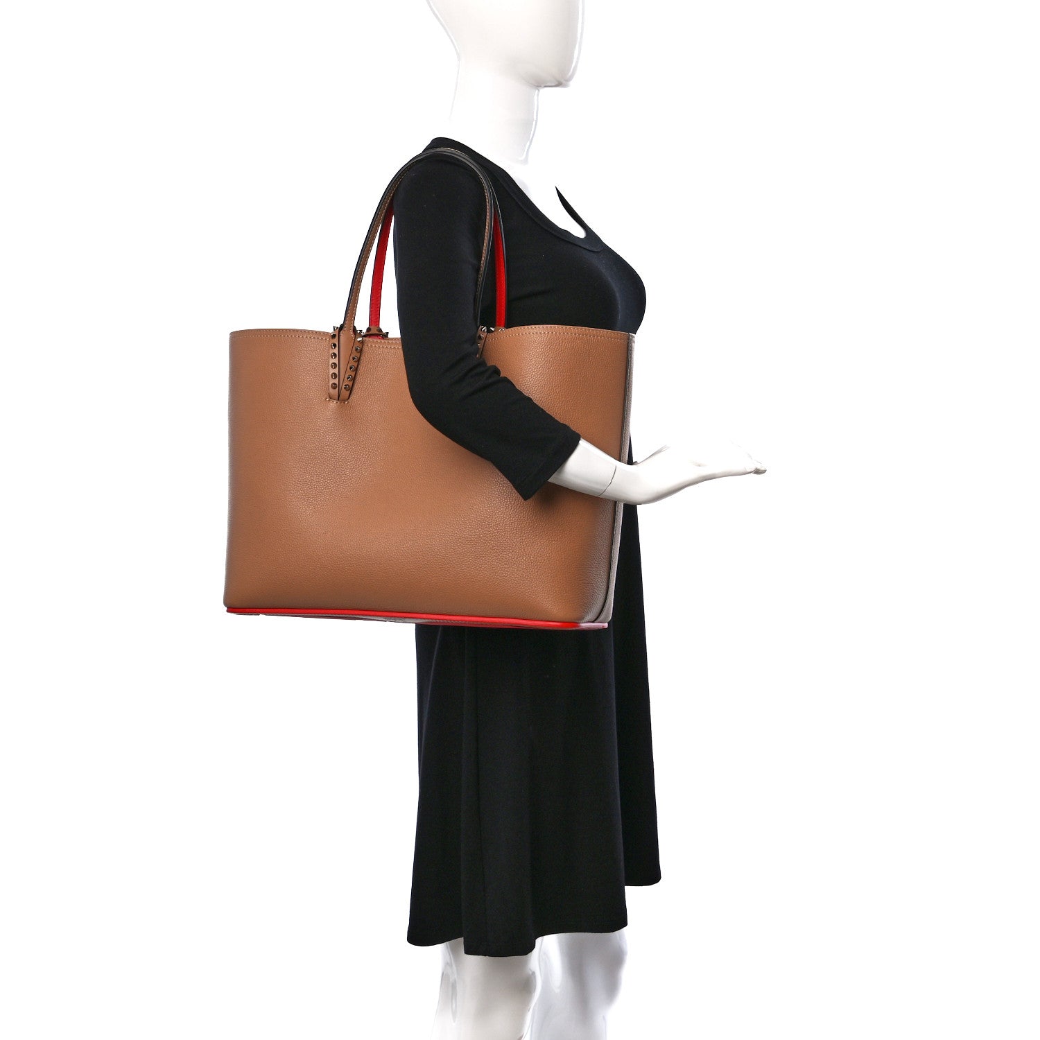 Christian Louboutin Calfskin Spikes East West Cabata Tote Nude 2 of 12