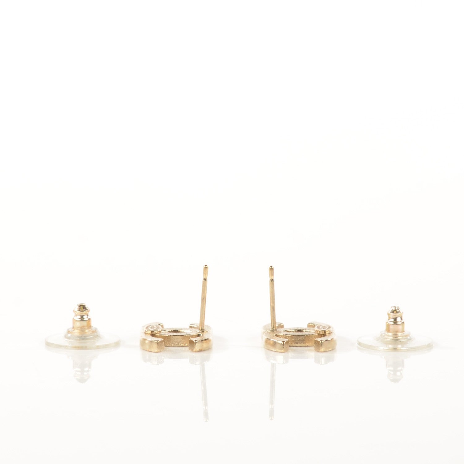 Chanel Crystal Timeless CC Earrings Gold 3 of 4
