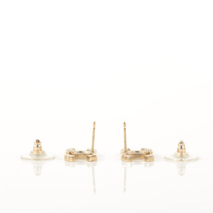 Chanel Crystal Timeless CC Earrings Gold 3 of 4