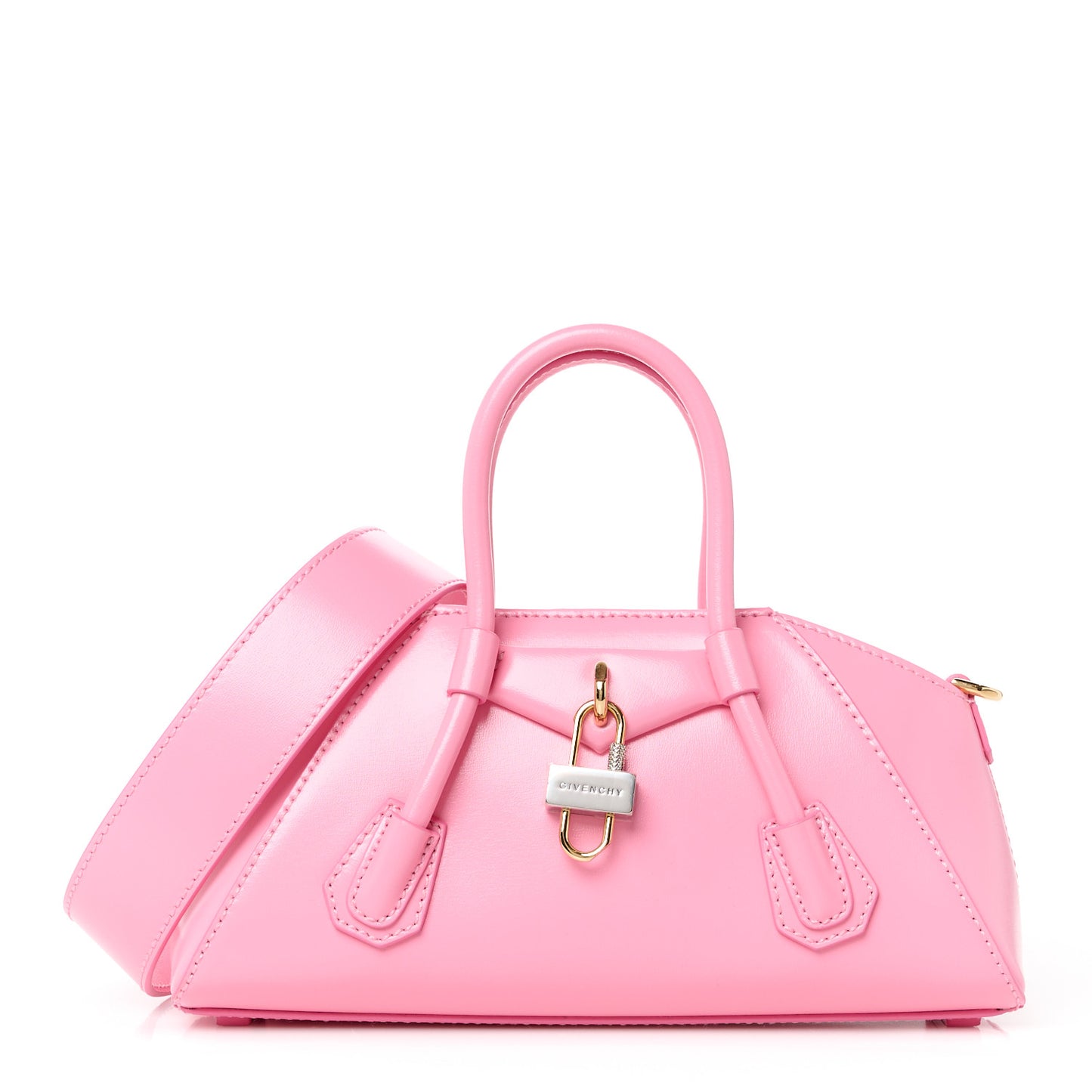 Box Calfskin Mini Antigona Stretch Bright Pink