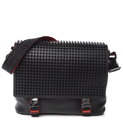 Christian Louboutin Calfskin Spikes Loubiclic Messenger Black 1 of 10
