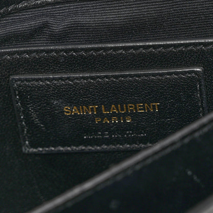 Saint Laurent Lambskin Matelasse Chevron Monogram Bubble Chain Crossbody Black 5 of 11