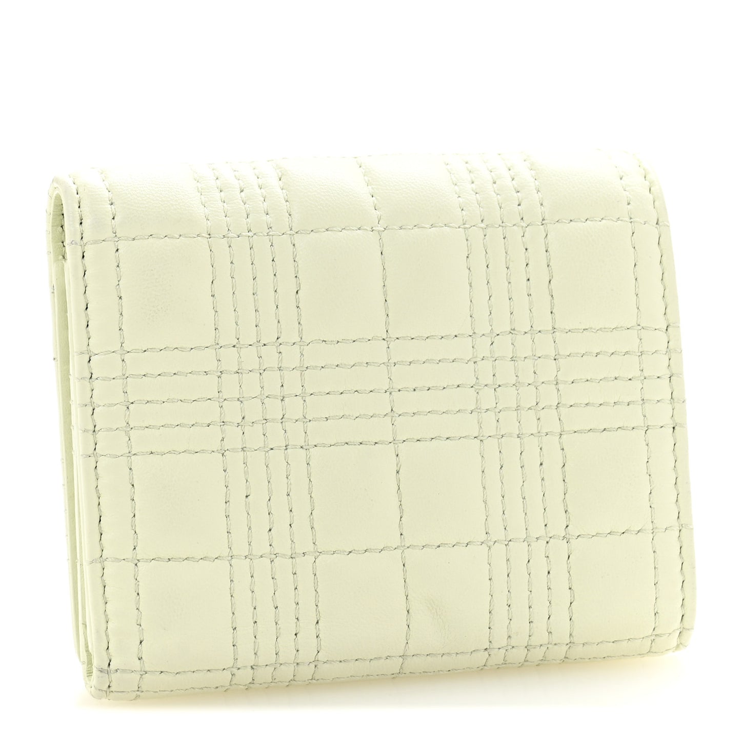 Lambskin Quilted Small Lola Folding Wallet Pistachio