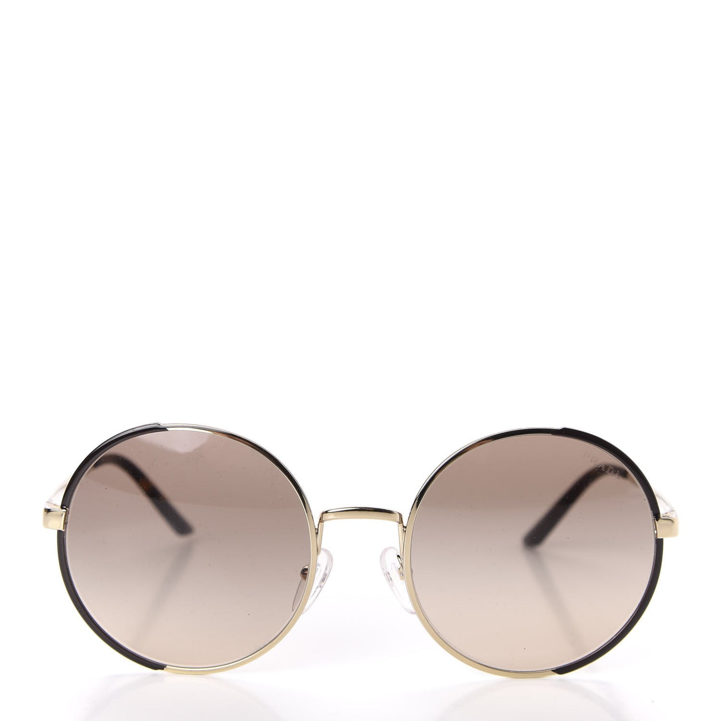 Metal Enamel Oversized Round Sunglasses SPR59X Tortoise Gold