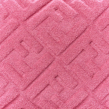 Fendi Terry Cloth Vitello Century Matte FF 1974 Embossed Medium Trapezoid Beauty Pouch Lollypop 7 of 10