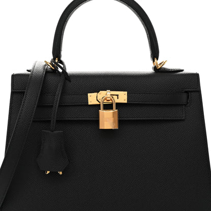 Hermes Epsom Kelly Sellier 25 Black 7 of 10