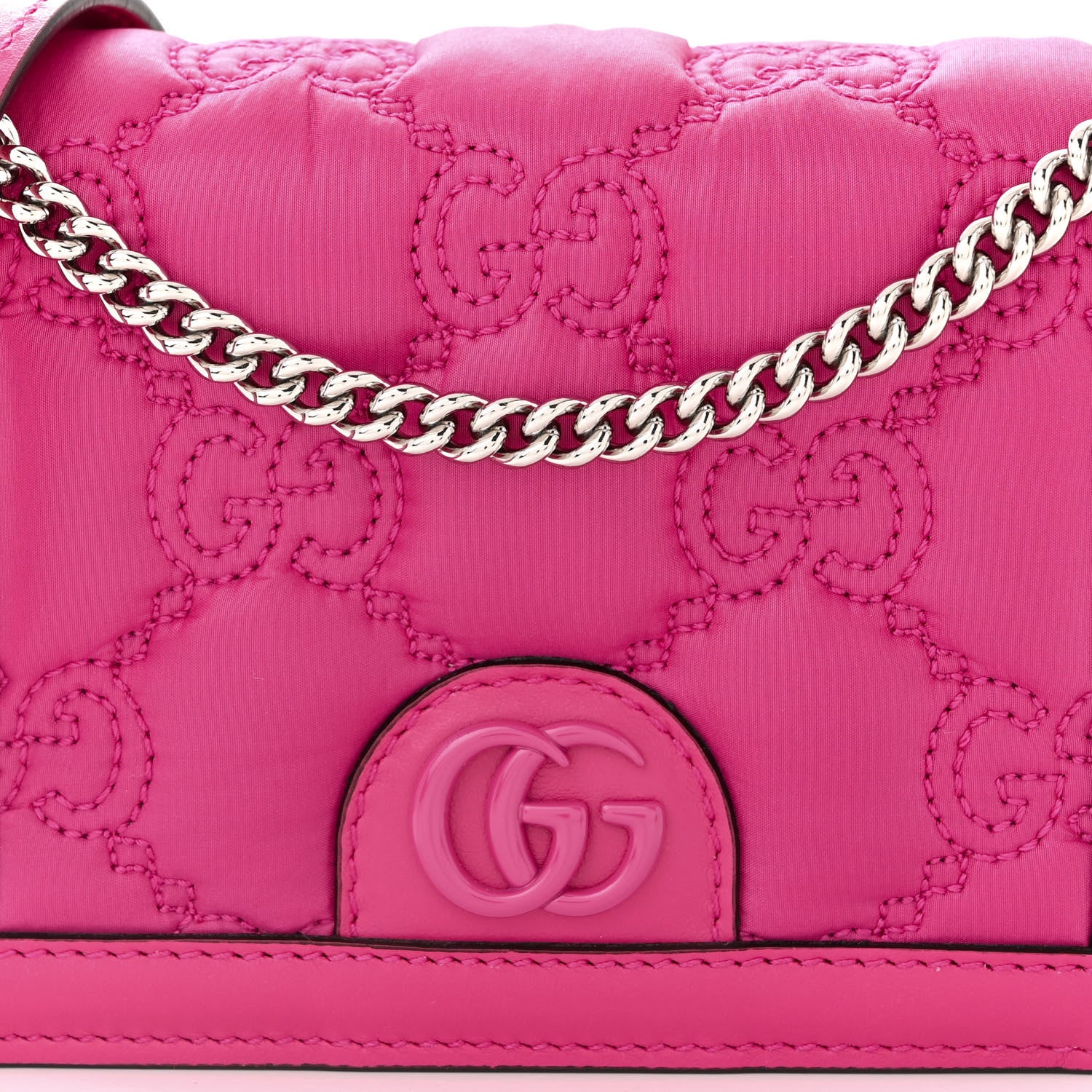 Gucci Nylon Calfskin Enamel GG Matelasse Mini Chain Bag Lovely 8 of 11