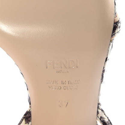 Fendi Elaphe Lycra Sandal Pumps 37 Camelia Nude 8 of 10