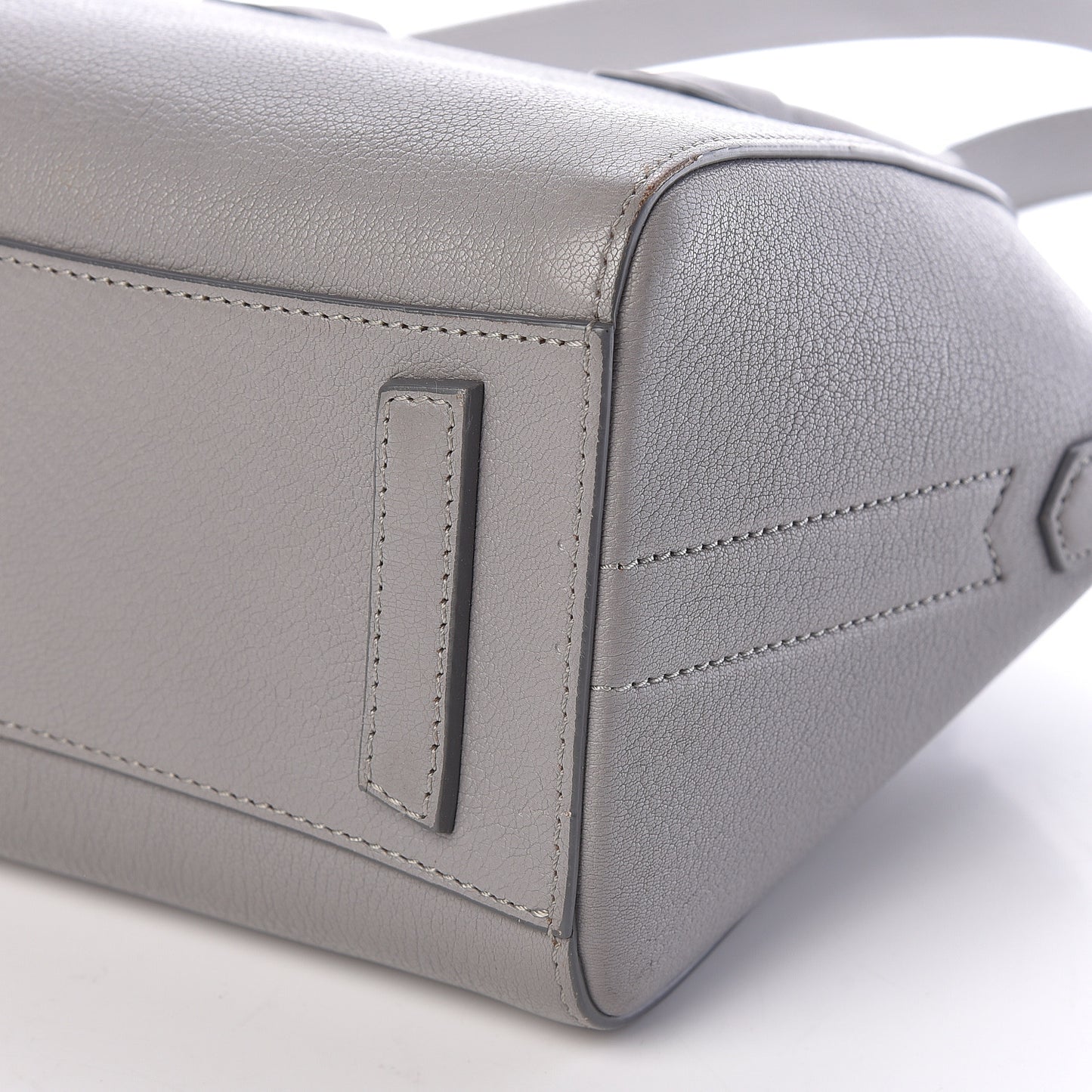 Sugar Goatskin Mini Antigona Pearl Grey