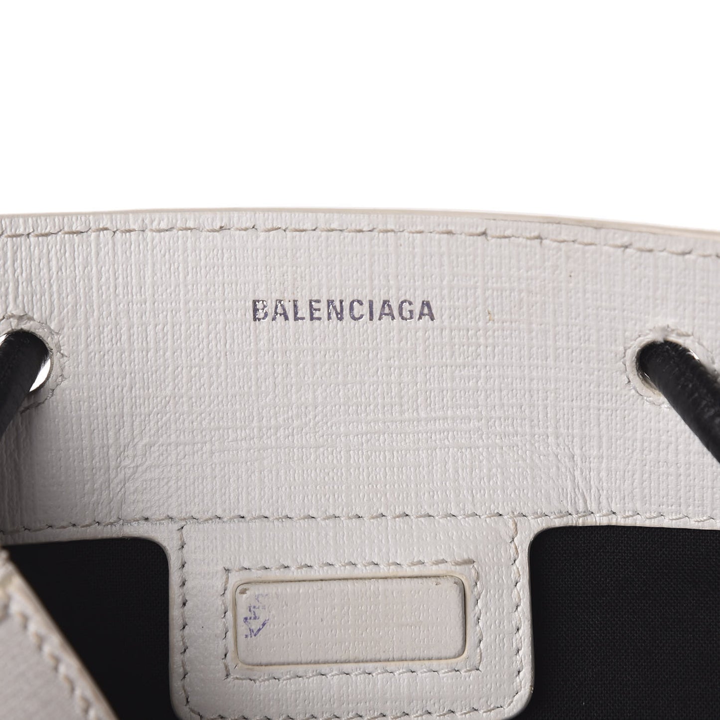 Squared Calfskin Logo Shopping Tote XXS White