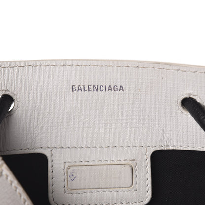 Balenciaga Squared Calfskin Logo Shopping Tote XXS White 8 of 12