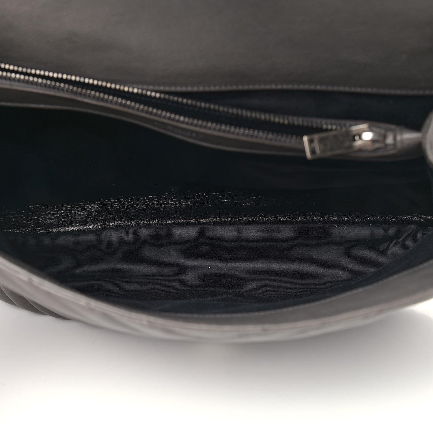 Saint Laurent Sheepskin Matelasse Chevron Monogram Large College Satchel Dark Anthracite 5 of 13