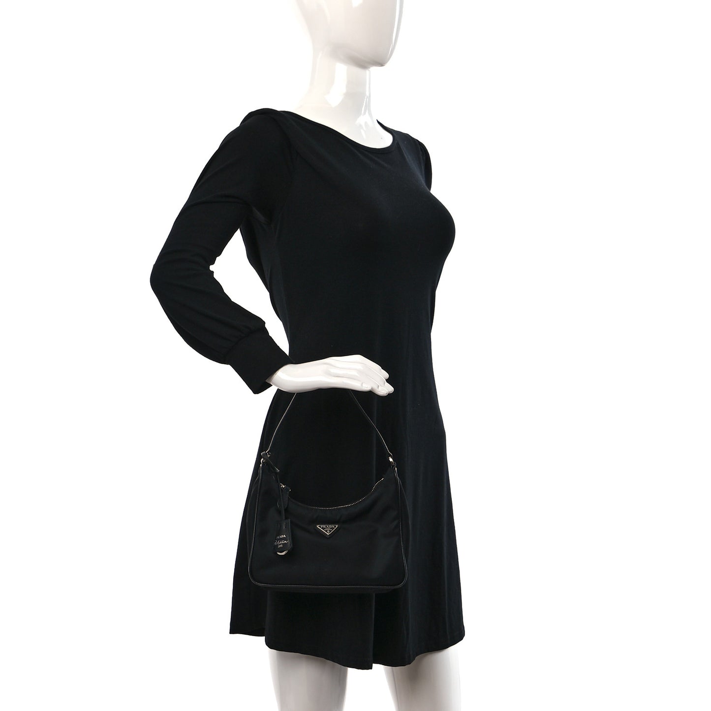 Tessuto Nylon Saffiano Mini Re-Edition 2005 Bag Black