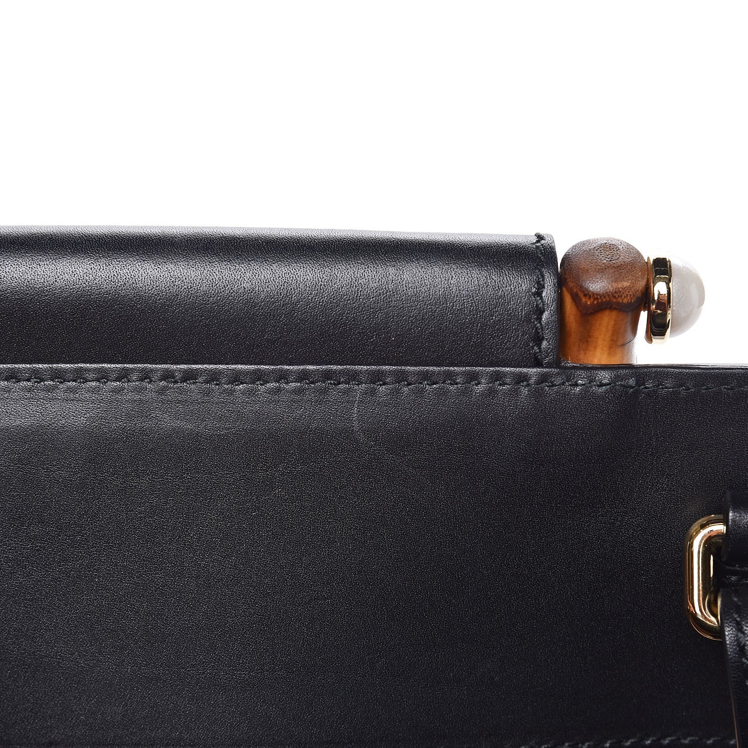 Gucci Nappa Bamboo Small Nymphaea Top Handle Bag Black 8 of 16