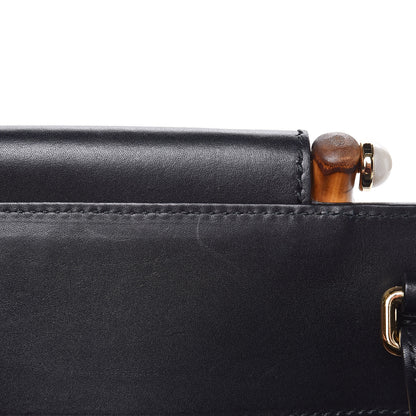 Gucci Nappa Bamboo Small Nymphaea Top Handle Bag Black 8 of 16