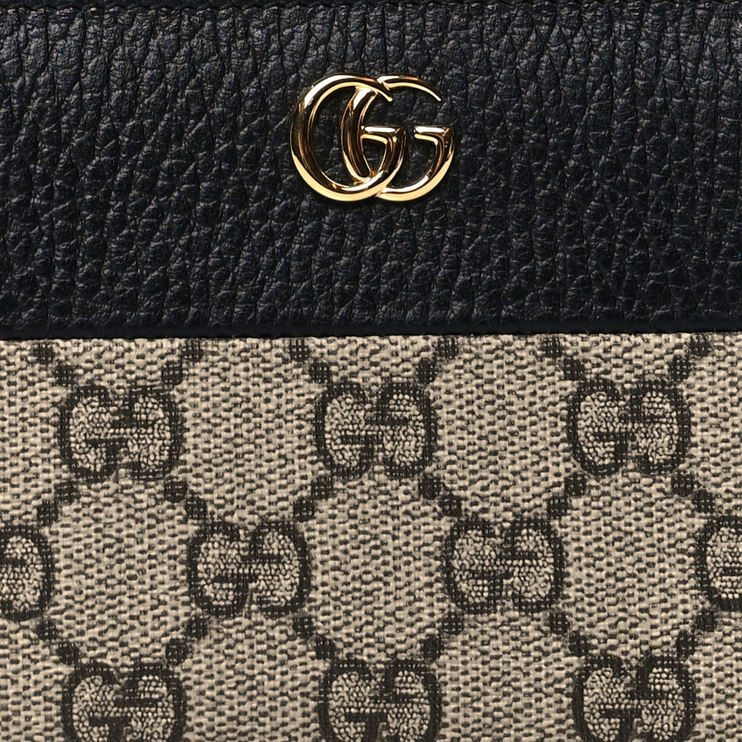 Dollar Calfskin GG Supreme Monogram GG Marmont Zip Around Wallet Black Beige Ebony