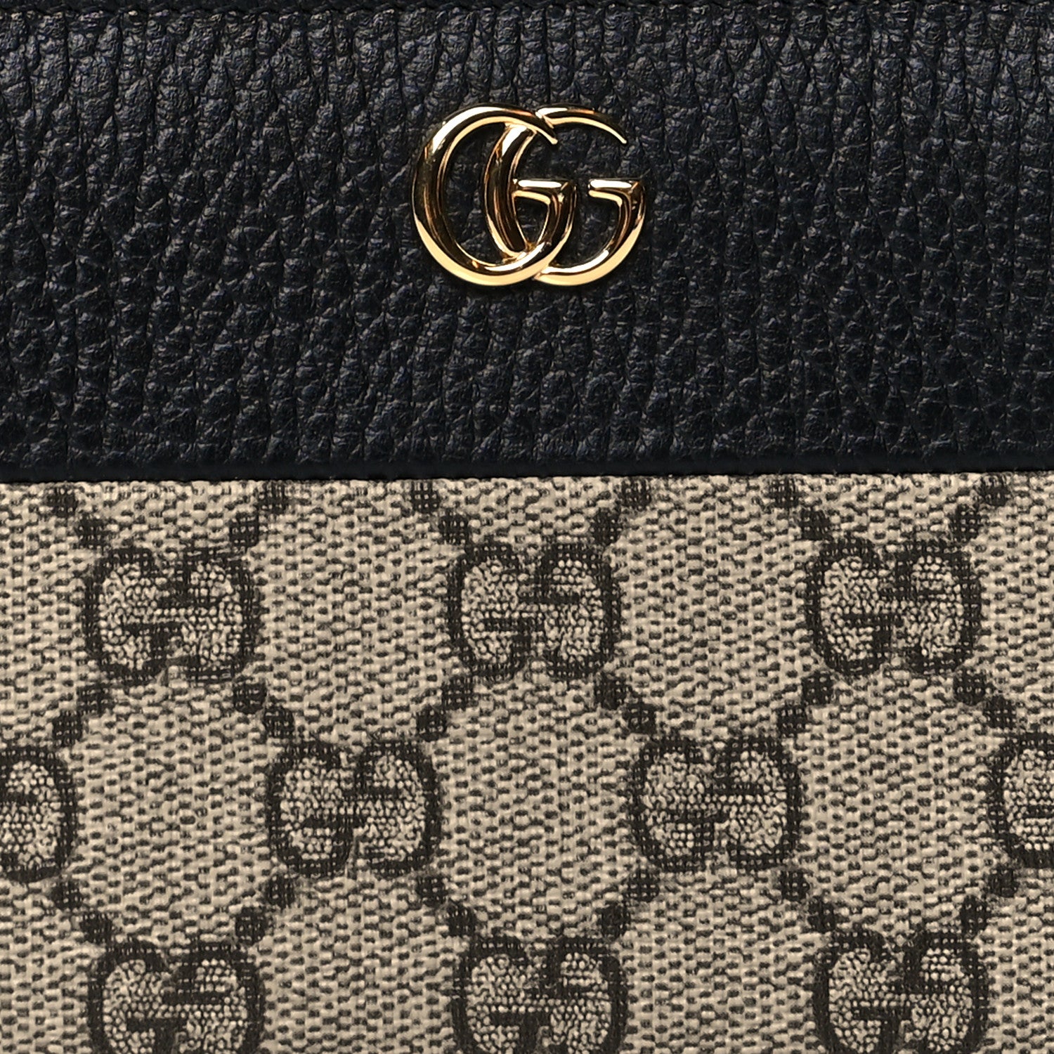 Gucci Dollar Calfskin GG Supreme Monogram GG Marmont Zip Around Wallet Black Beige Ebony 6 of 6