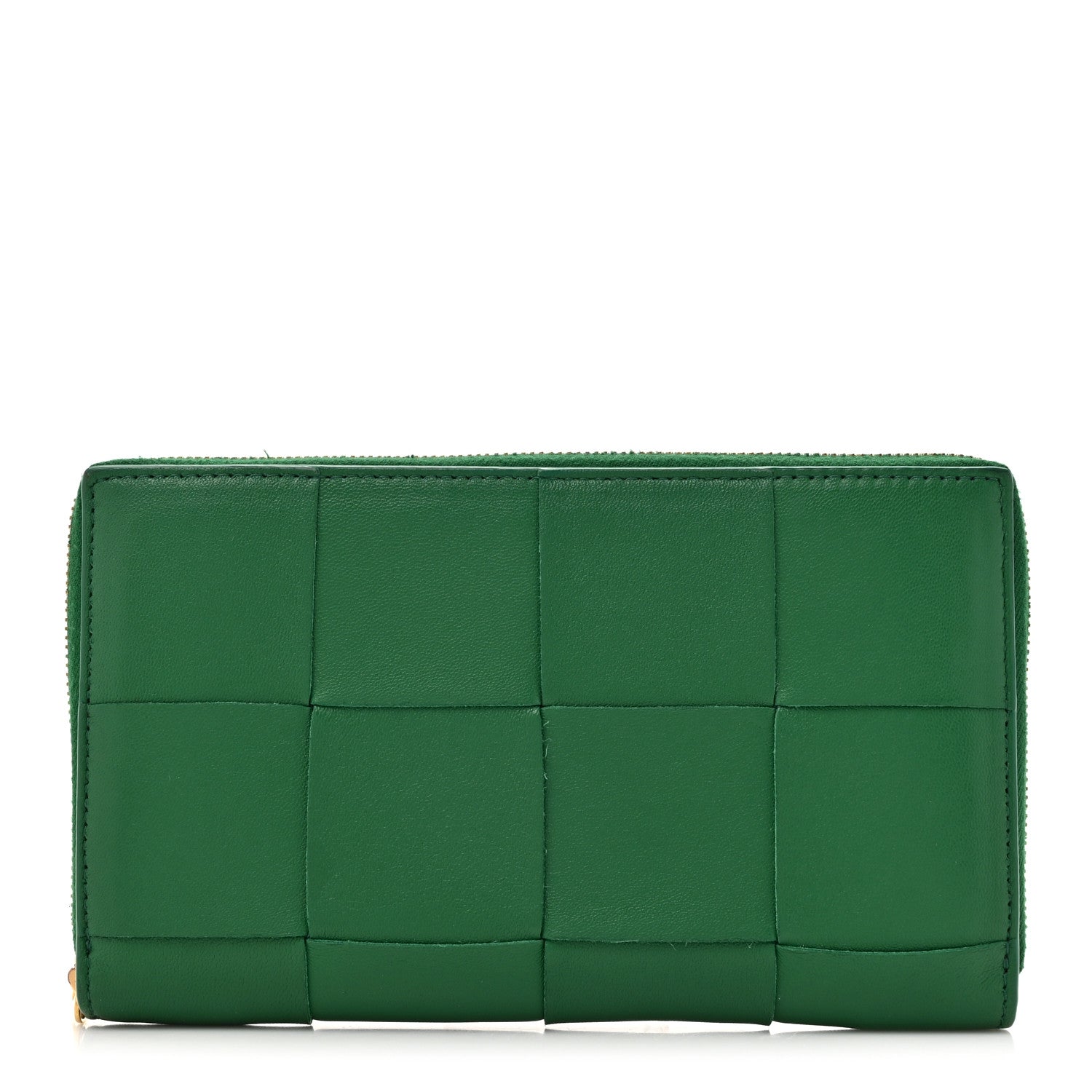 Bottega Veneta Nappa Maxi Intrecciato Zip Around Wallet Racing Green 1 of 9