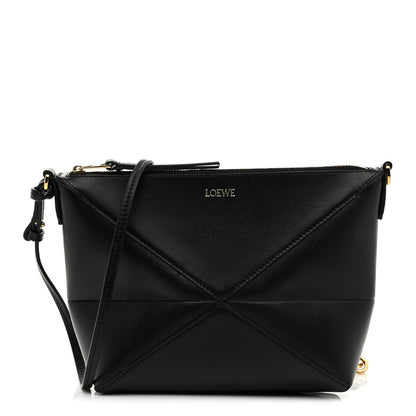 Loewe Shiny Calfskin Puzzle Fold Pouch Black 1 of 10
