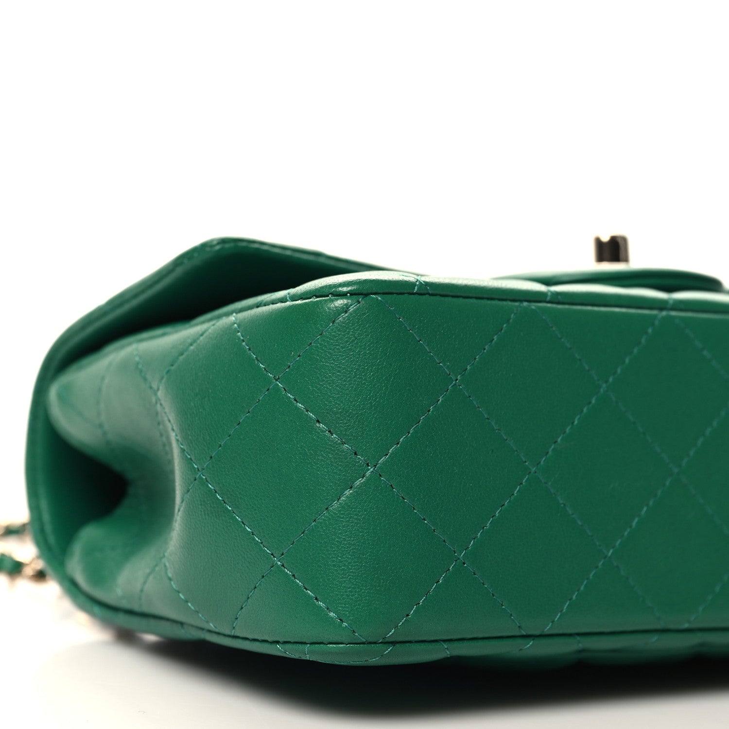 Chanel Lambskin Quilted Mini Top Handle Rectangular Flap Green Green 9 of 10