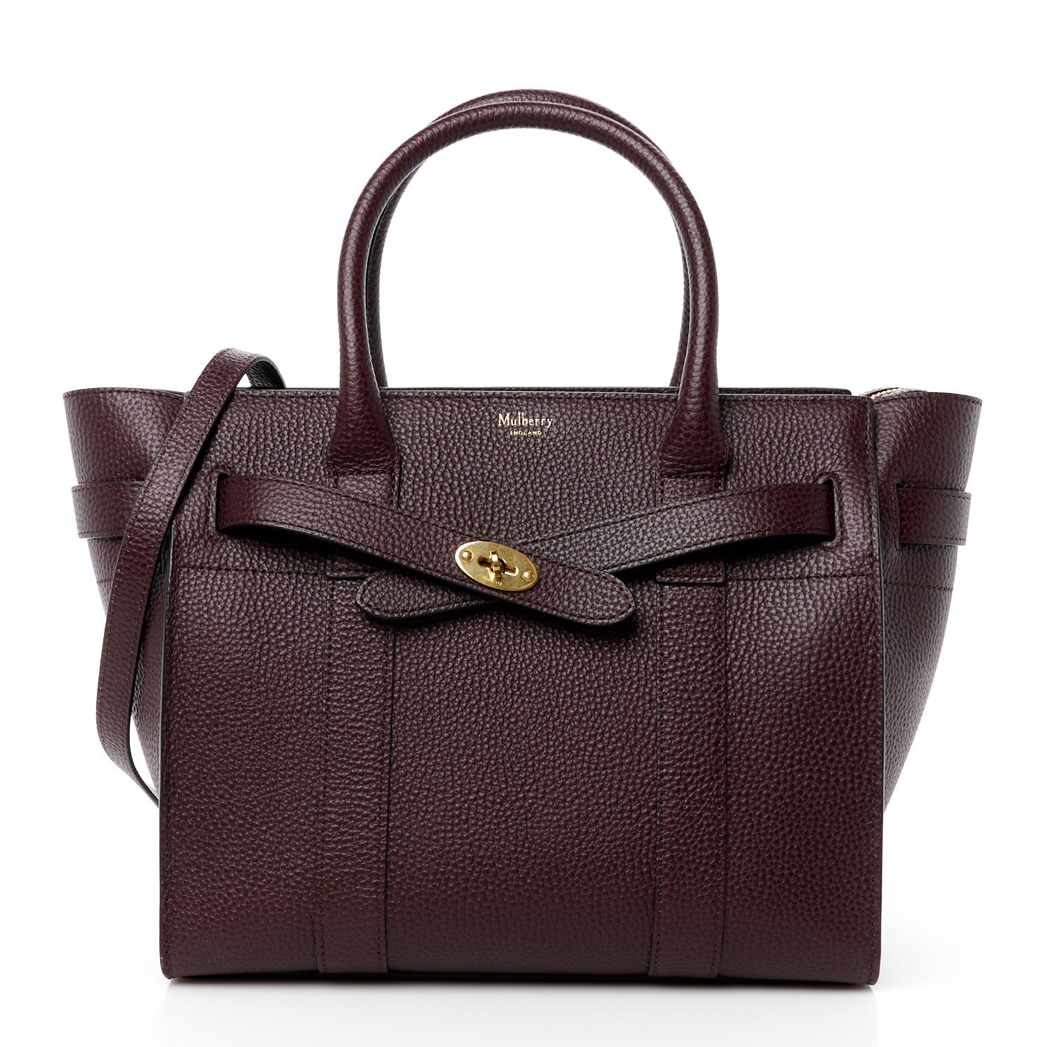 Mulberry Grain Vegetable Tanned Calfskin Small Zipped Bayswater Oxblood 1 of 13