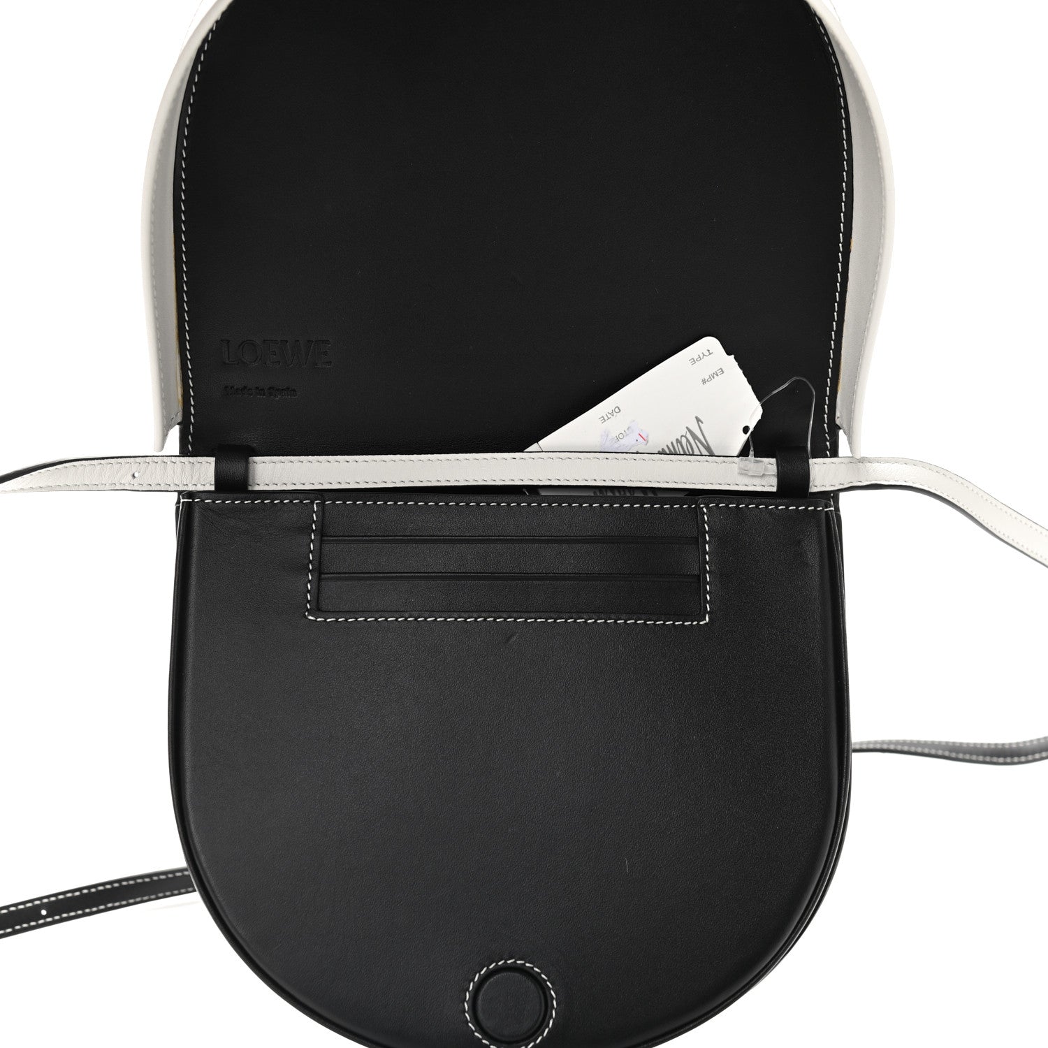 Loewe Soft Calfskin Heel Bag Black Soft White 5 of 9