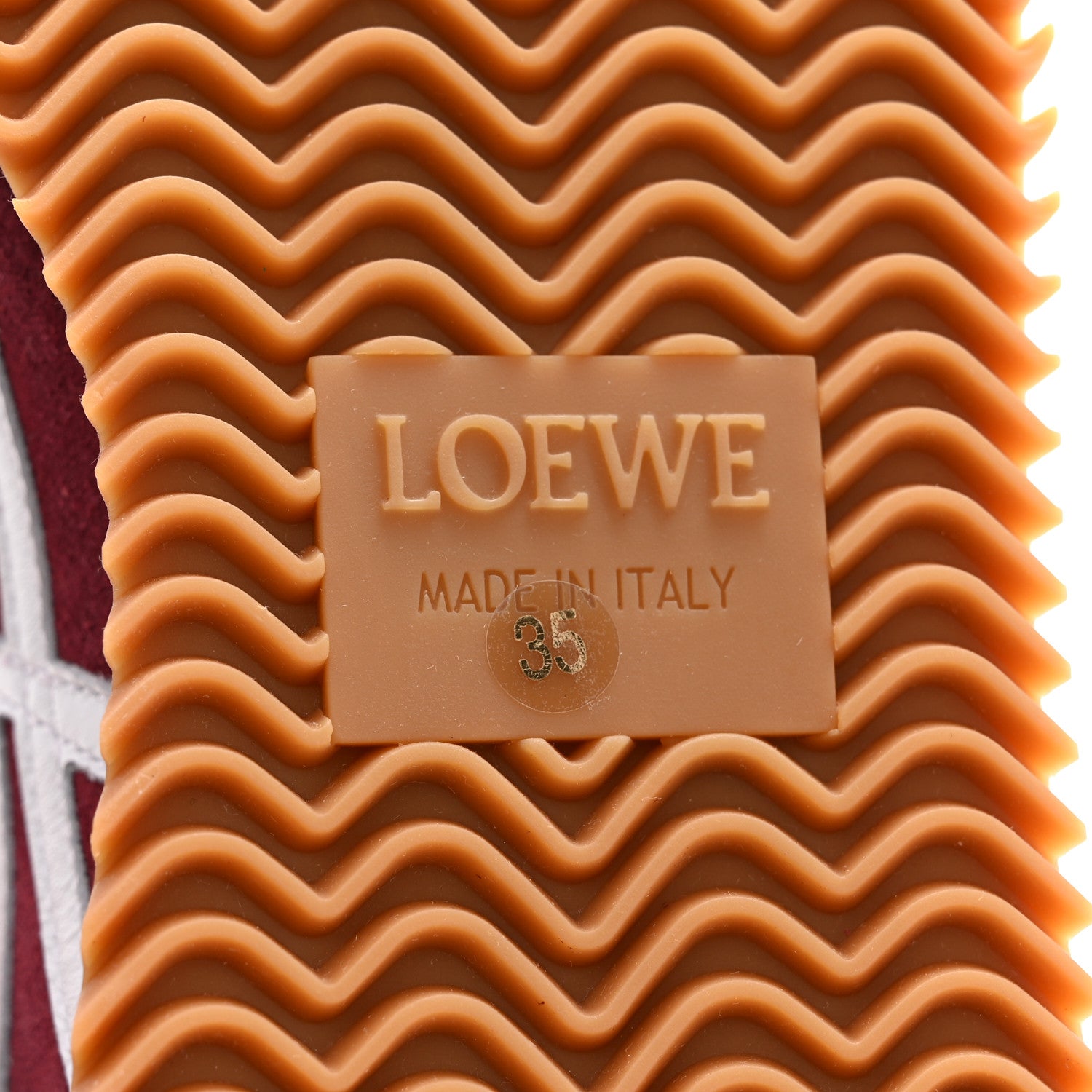 Loewe Nylon Suede Flow Runners Sneakers 35 Burgundy White 7 of 9