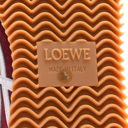 Loewe Nylon Suede Flow Runners Sneakers 35 Burgundy White 7 of 9