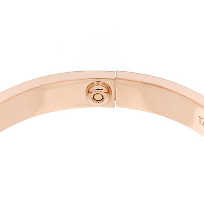 Cartier 18K Pink Gold 4 Diamond LOVE Bracelet 17 7 of 8