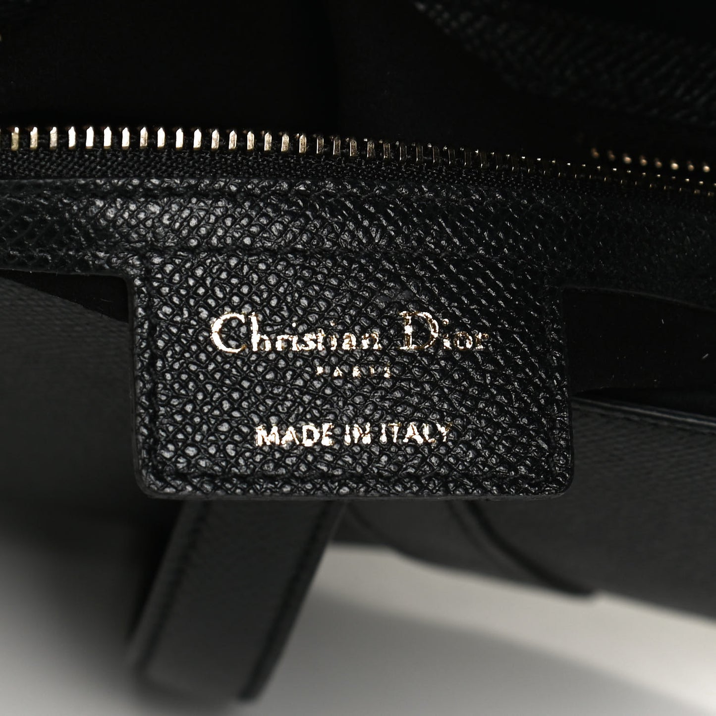 Grained Calfskin Saddle Bag Black