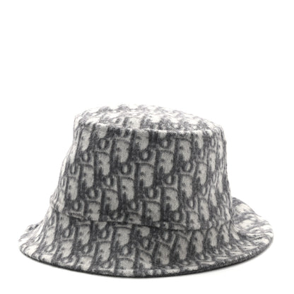 Christian Dior Wool Oblique Jacquard Bucket Hat Grey 14 of 17