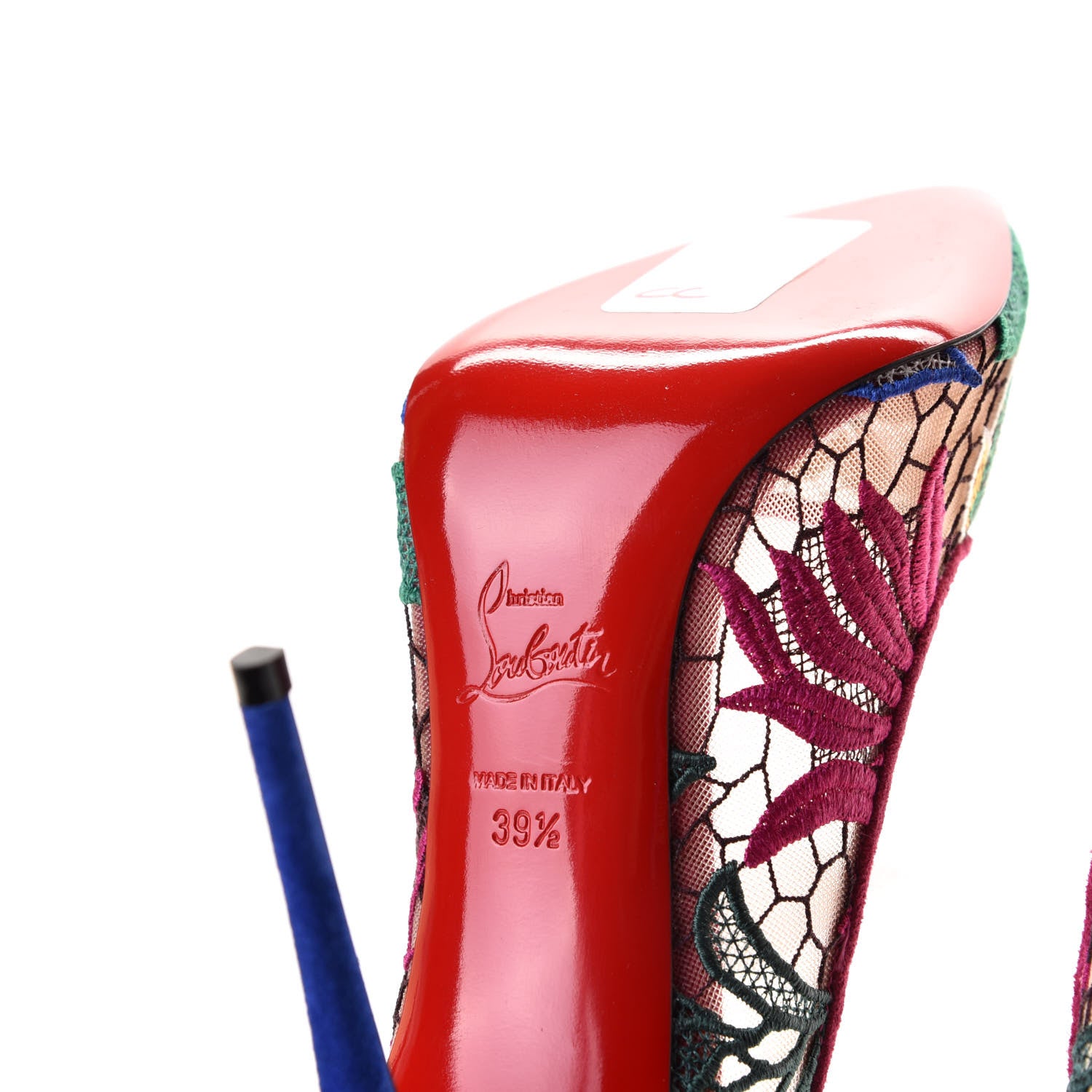 Christian Louboutin Lace Veau Velours Florale Follies 100 Pumps 39.5 Multicolor 5 of 7