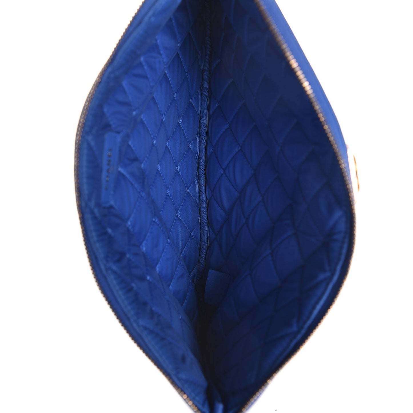 Lambskin Quilted Medium Boy Cosmetic Case Blue