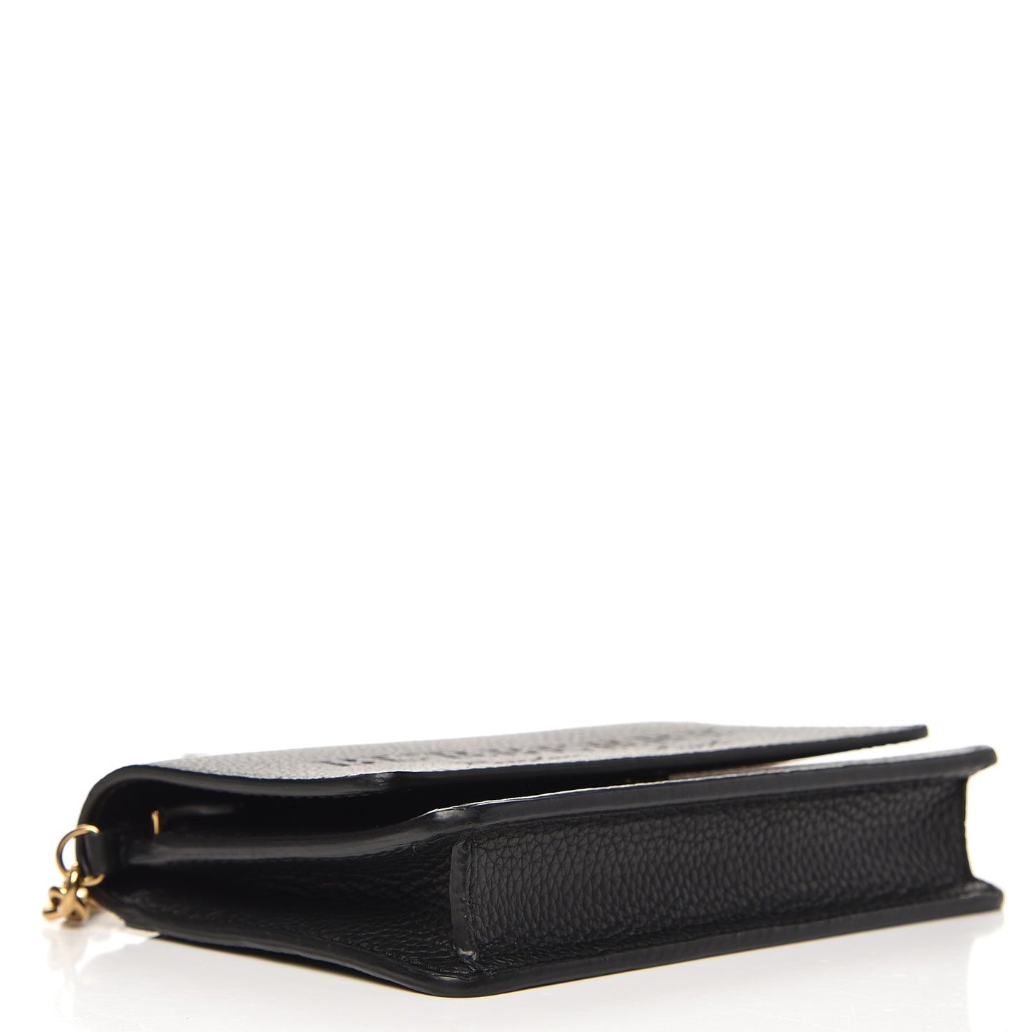 Soft Grain Embossed Hampshire Wallet on Chain Black