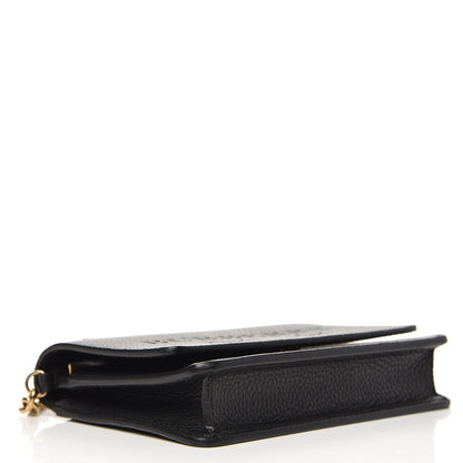 Burberry Soft Grain Embossed Hampshire Wallet on Chain Black 4 of 8