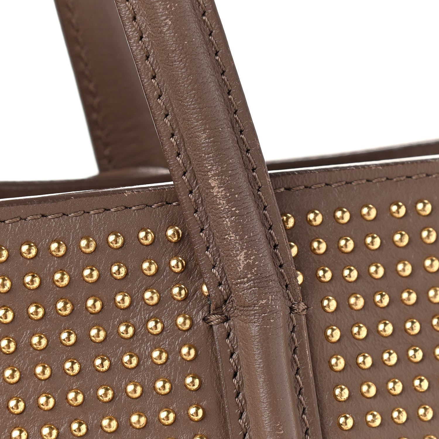 Alexander McQueen Calfskin Small Studded Padlock Zip Around Tote Taupe 11 of 13