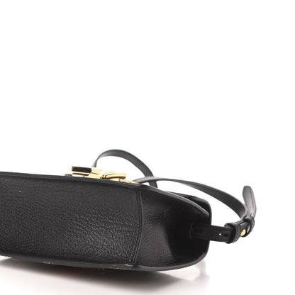 Gucci Textured Calfskin Bee Star Print Mini Sylvie Top Handle Bag Black 10 of 11