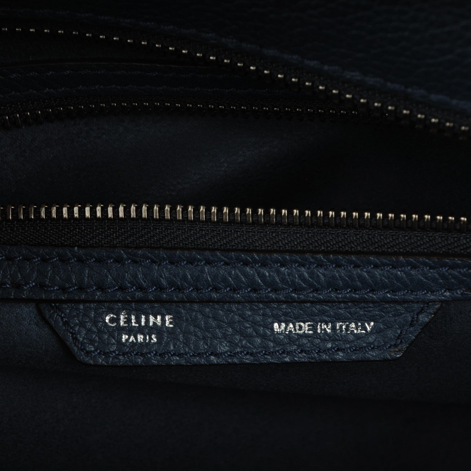 Celine Drummed Calfskin Mini Luggage Blue 6 of 7