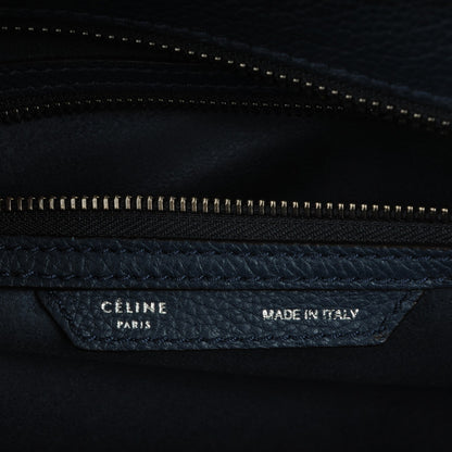 Celine Drummed Calfskin Mini Luggage Blue 6 of 7