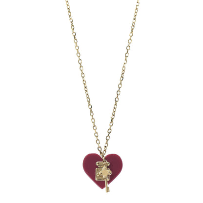 Louis Vuitton Lock Me Heart Necklace Fuchsia 1 of 5