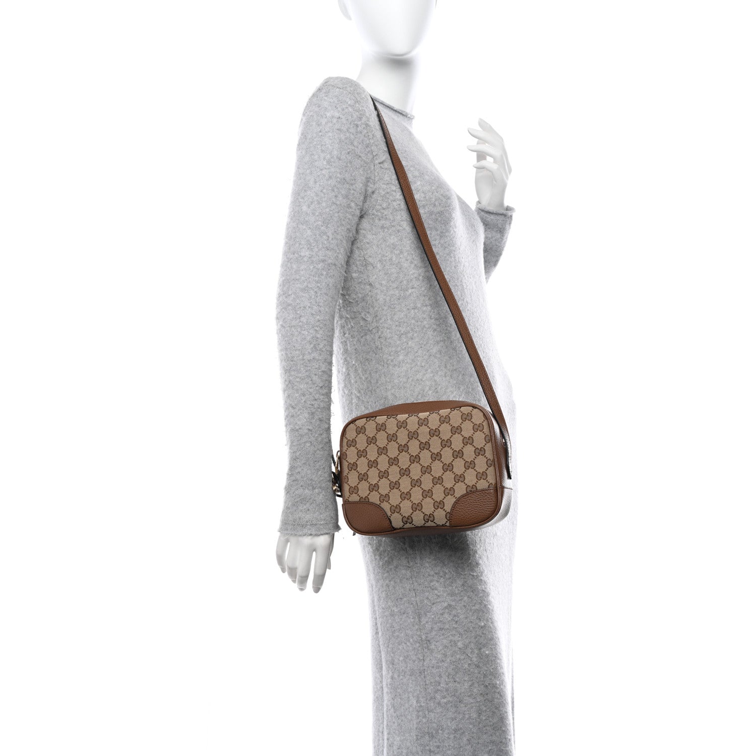 Gucci Monogram Mini Bree Messenger Bag Beige Tabacco 2 of 11
