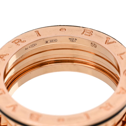 Bulgari 18K Rose Gold Black Ceramic B.Zero1 Rock Two-Band Ring 59 8.75 4 of 6