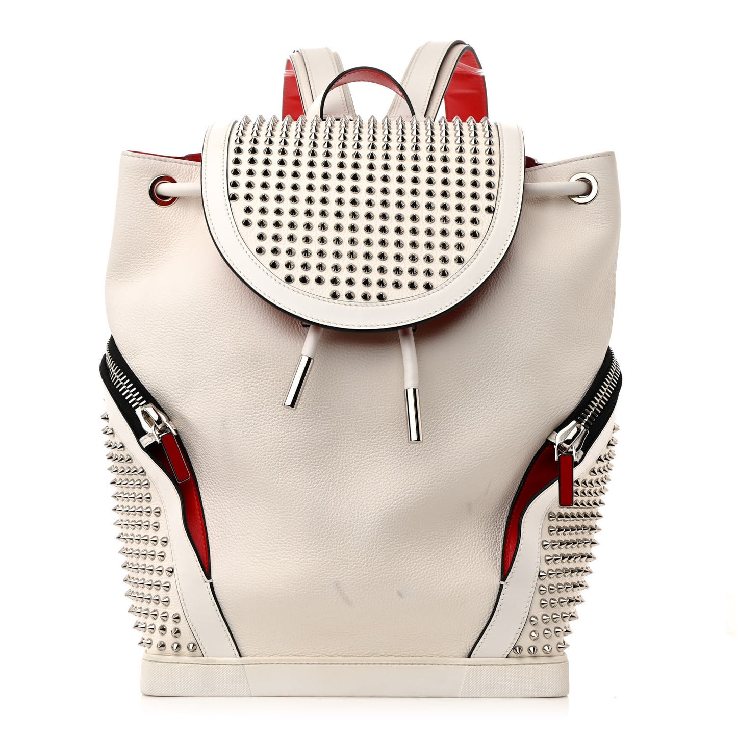 Calfskin Spiked Explorafunk Backpack White