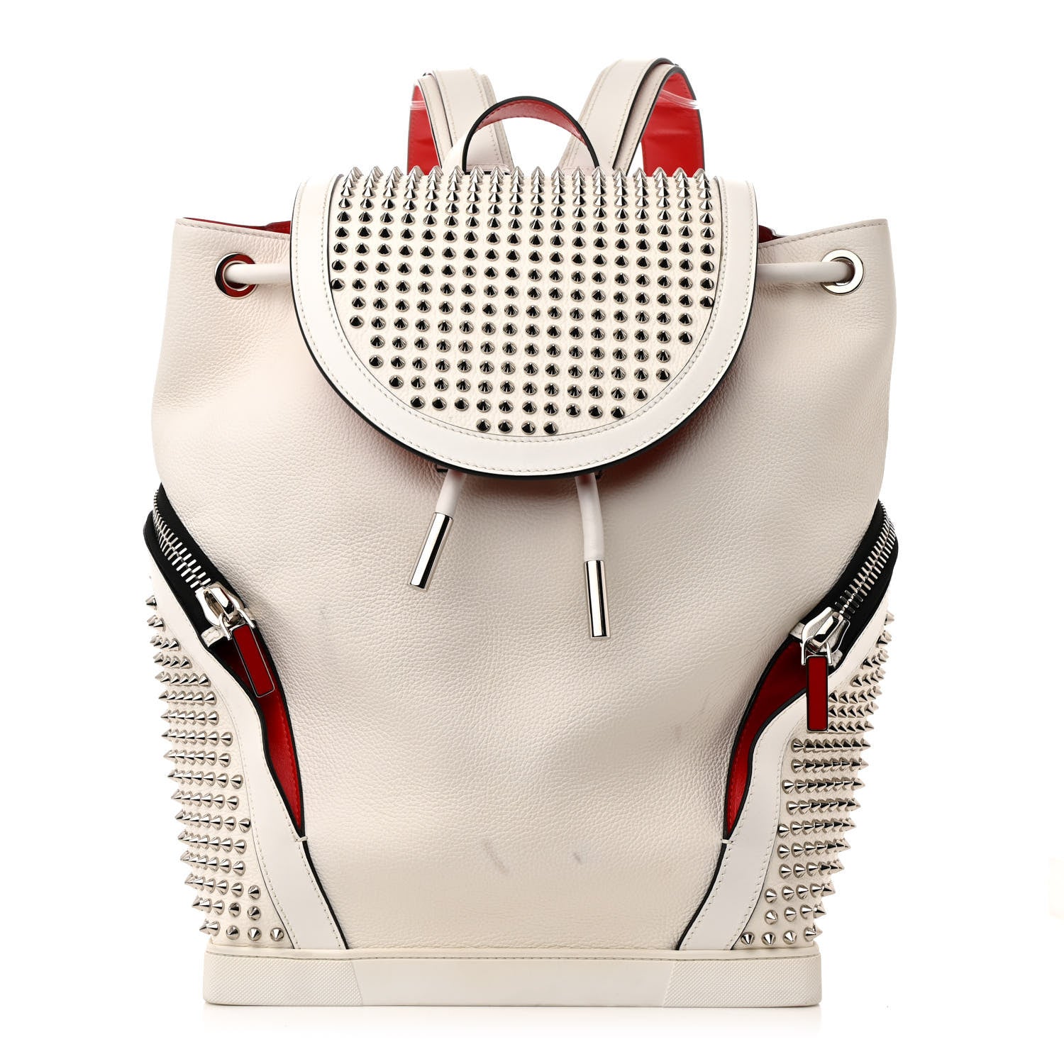 Christian Louboutin Calfskin Spiked Explorafunk Backpack White 1 of 11