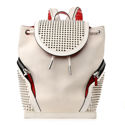 Christian Louboutin Calfskin Spiked Explorafunk Backpack White 1 of 11